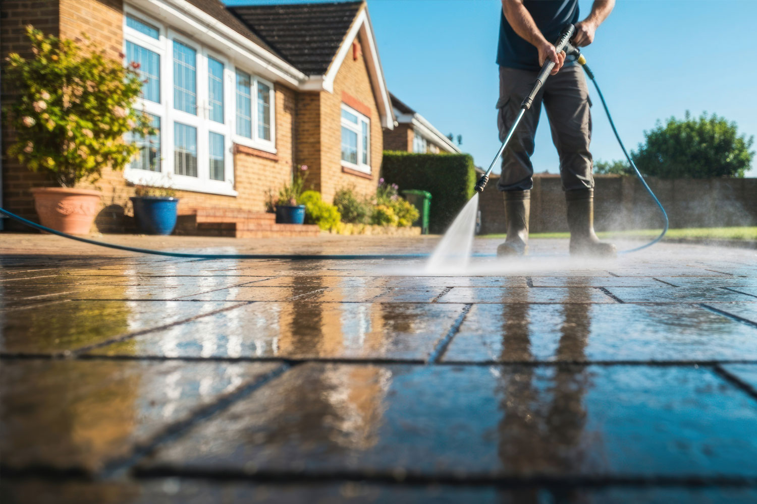 Patio cleaning by OuterSpace Maintenance